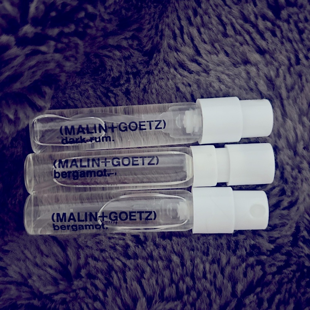 Malin & Goetz parfume sample lot - bergamot and dark rum